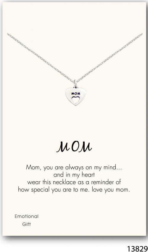 Mom\'s heart silver pendant